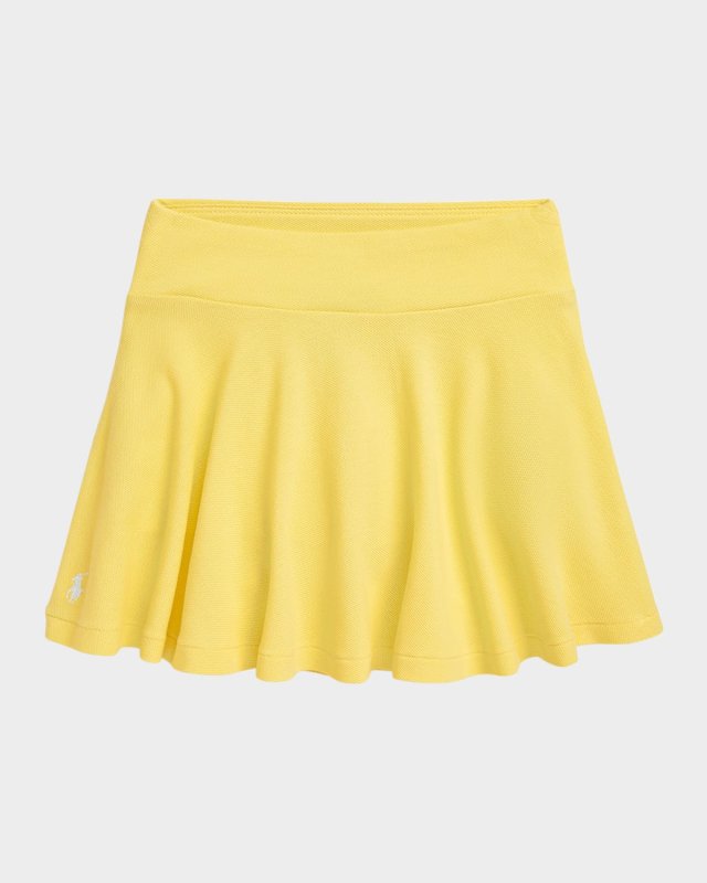 Girl's Pony Embroidered Mesh Skort, Size 2-6X